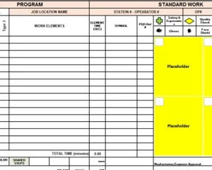 Standard Work Chart Implementation for New Assembly